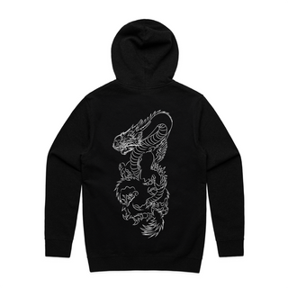 NEW! Black Embroidered Dragon Hoodie - Trillax.co