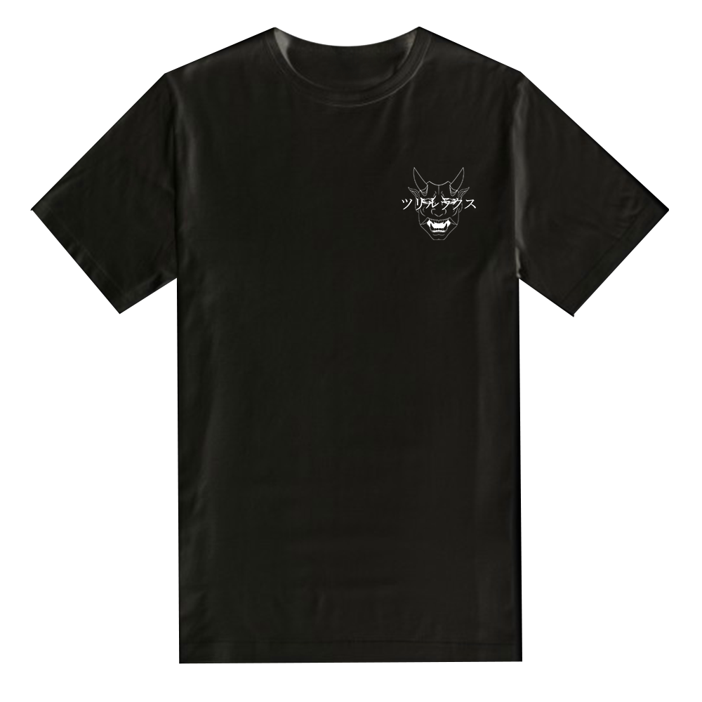 Trillax Original Black Oni Tee T-Shirt Front