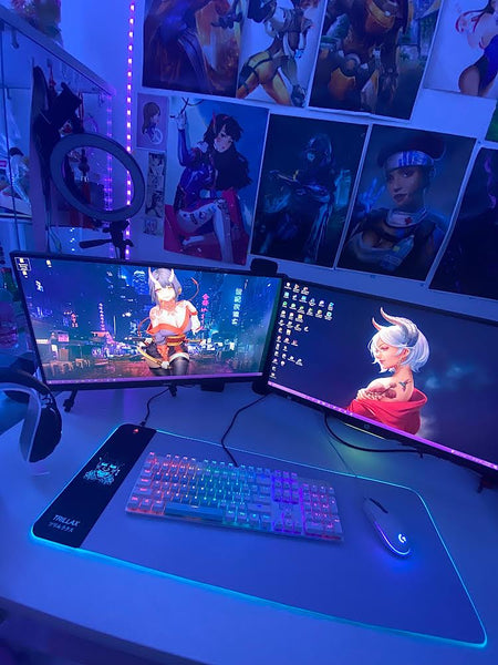Trillax White RGB Mousepad Desk setup Anime Inspiration