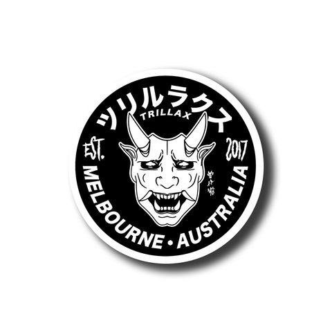 NEW! Round Oni Sticker - Trillax.co
