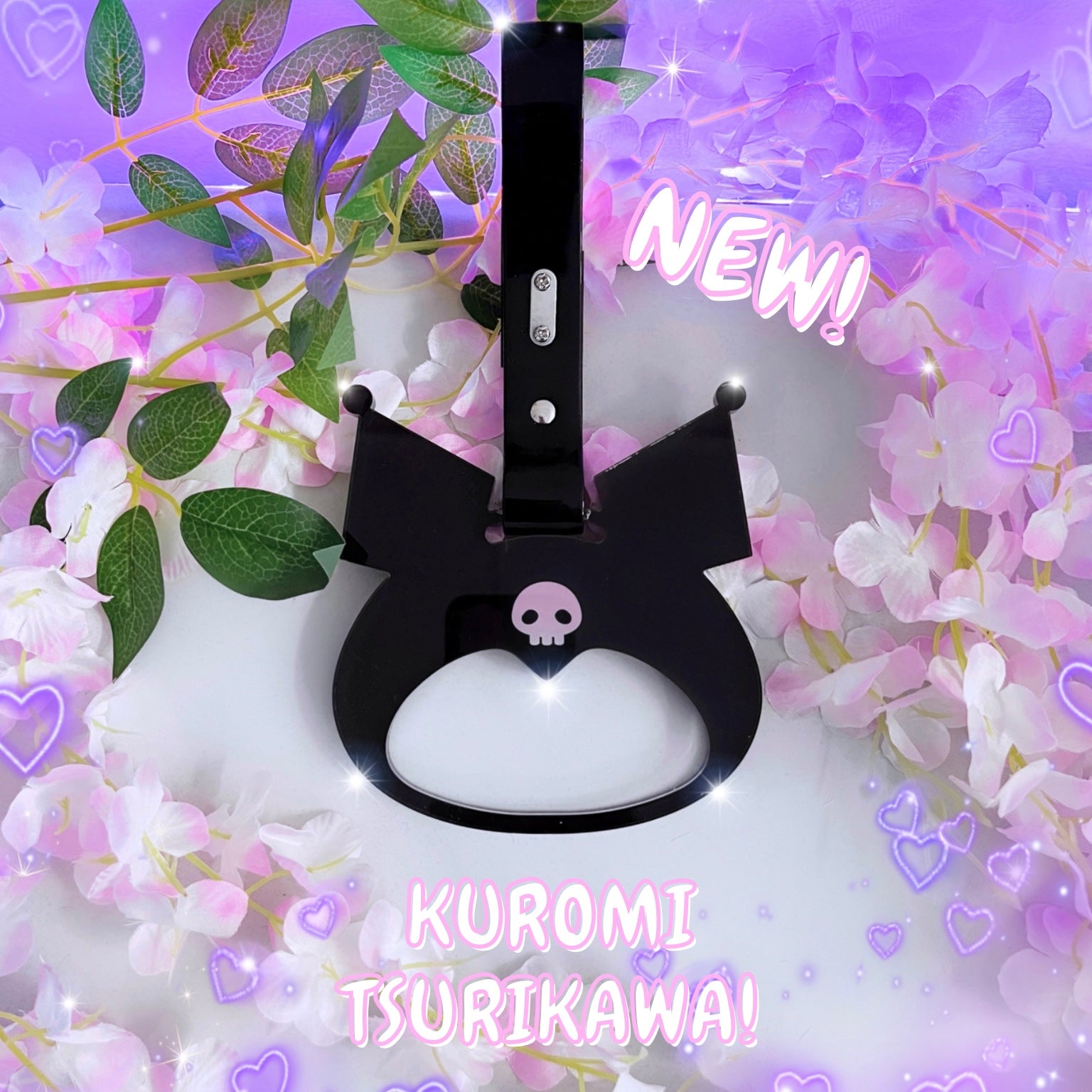 Trillax's Kuromi Tsurikawa is a car handle with a cute Kuromi design.  The perfect car accessory for the Kuromi enthusiast!