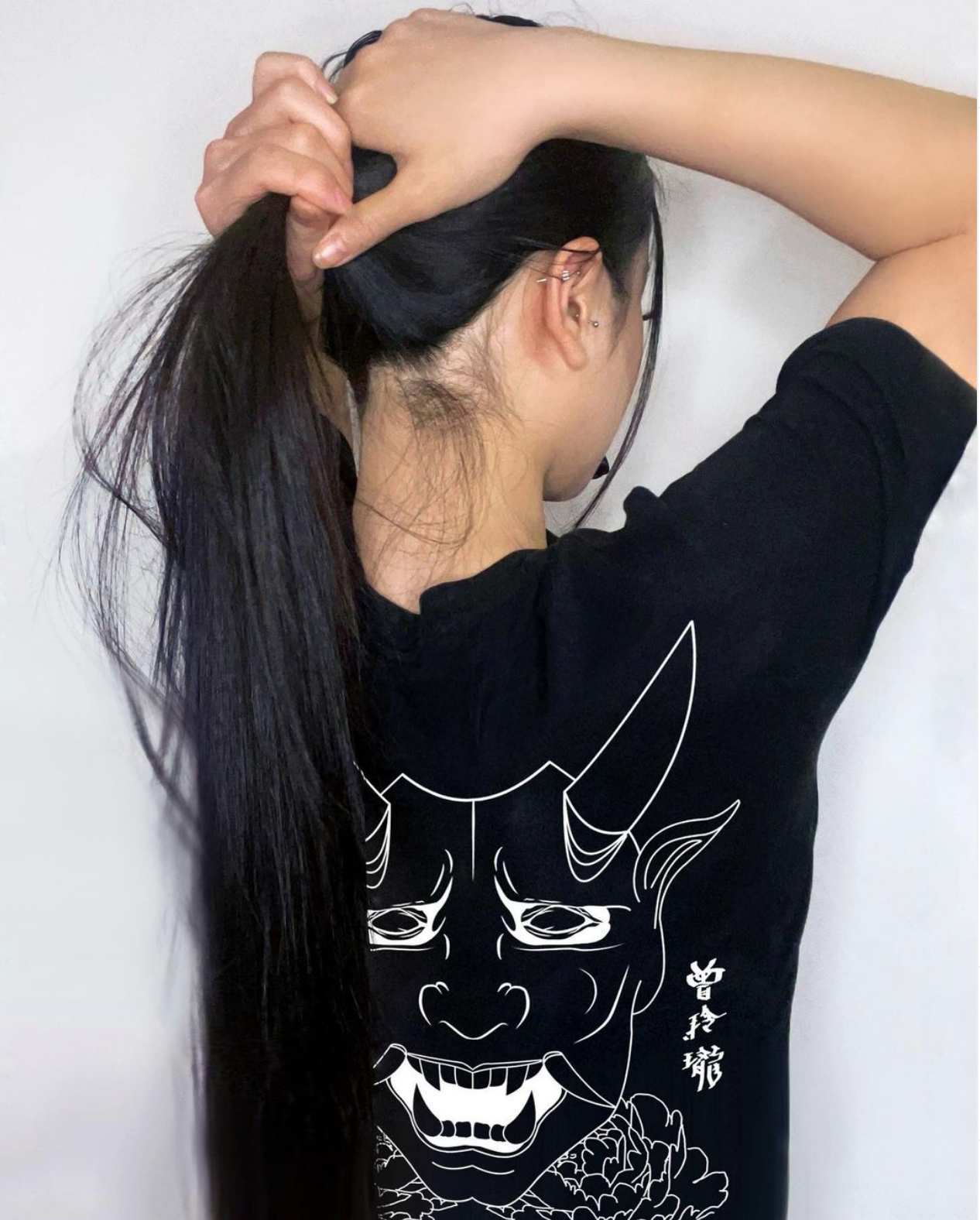 Trillax Original Black Oni Tee T-Shirt Worn by girl