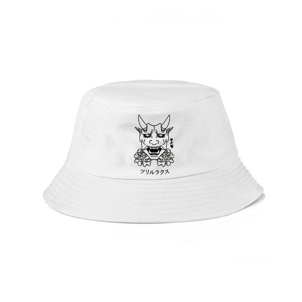 White Oni Bucket Hat - Trillax.co